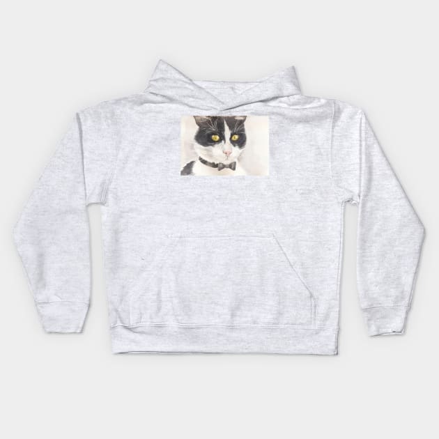 Tuxedo cat Kids Hoodie by katerinamk